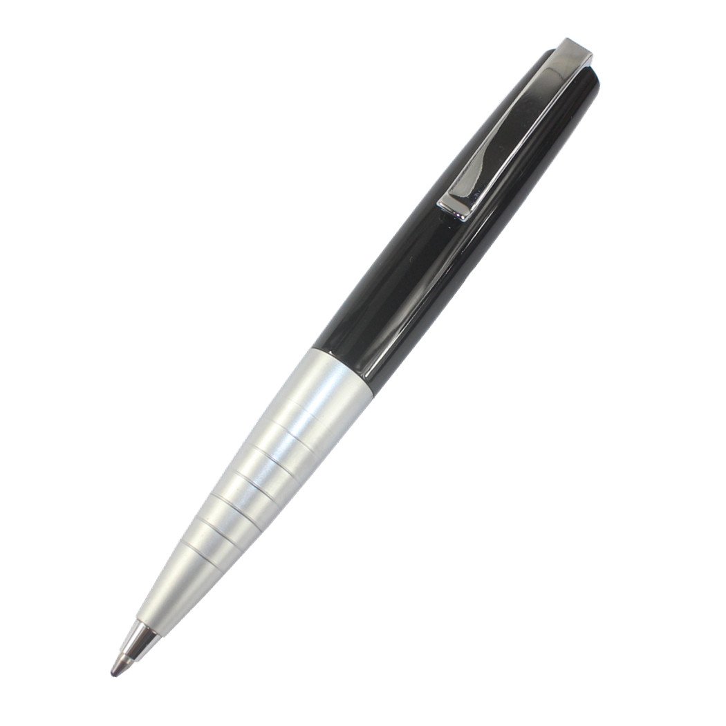 Gullor 033 Glossy Black & Silver Ballpoint Pen with Black Ink - Premium Writing for Office, School & Gift Giving