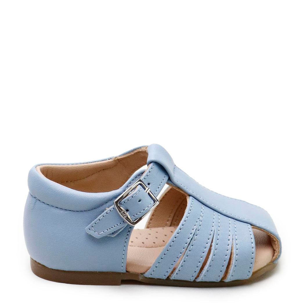 Steel Blue Closed Toe Baby Sandals for Boys & Girls - Soft Sole Infant Walking Shoes for Beach, Park & Outdoor Play