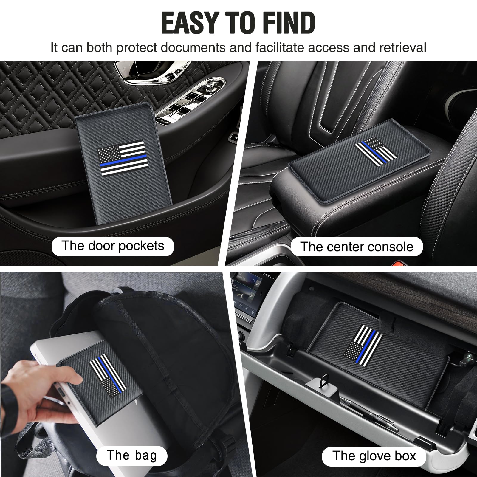 Premium Leather Car Registration & Insurance Holder - Magnetic Closure Vehicle Document Organizer for Glove Box - Essential Driver License & Card Storage (Perfect for Road Trips & Daily Commute)