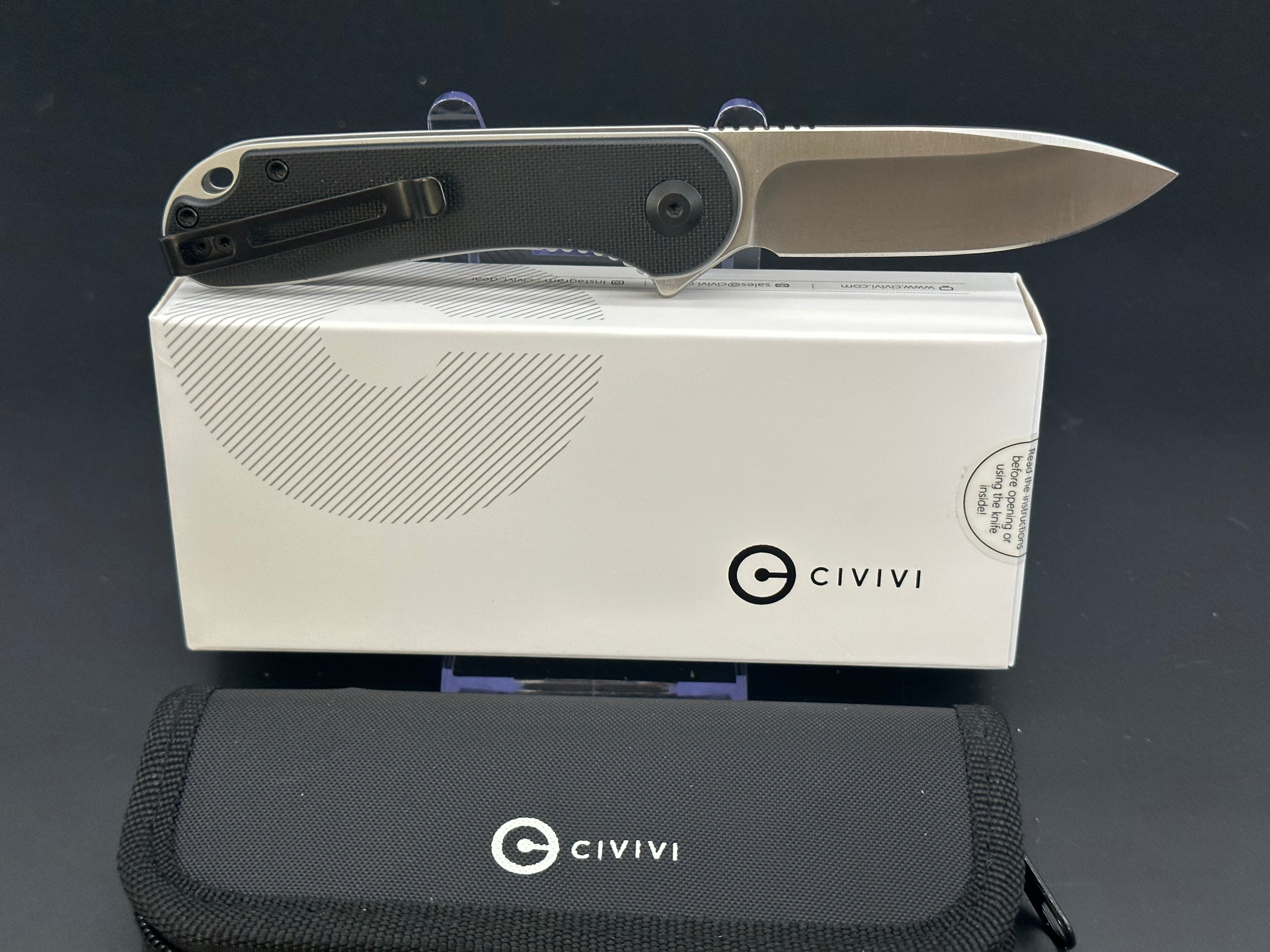 CIVIVI Elementum Folding Knife - Black G10 Handle, D2 Steel Blade - EDC Pocket Knife for Camping, Hiking & Everyday Carry