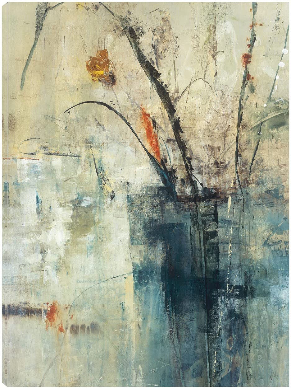 Jodi Maas Aqua Canvas Wall Art - Modern Fine Art Painting for Living Room, Bedroom, Office Decor - 35x46 Inch Ready to Hang Canvas Print - Perfect for Home, Bathroom, Kitchen, Dining & Guest Room Wall Decor