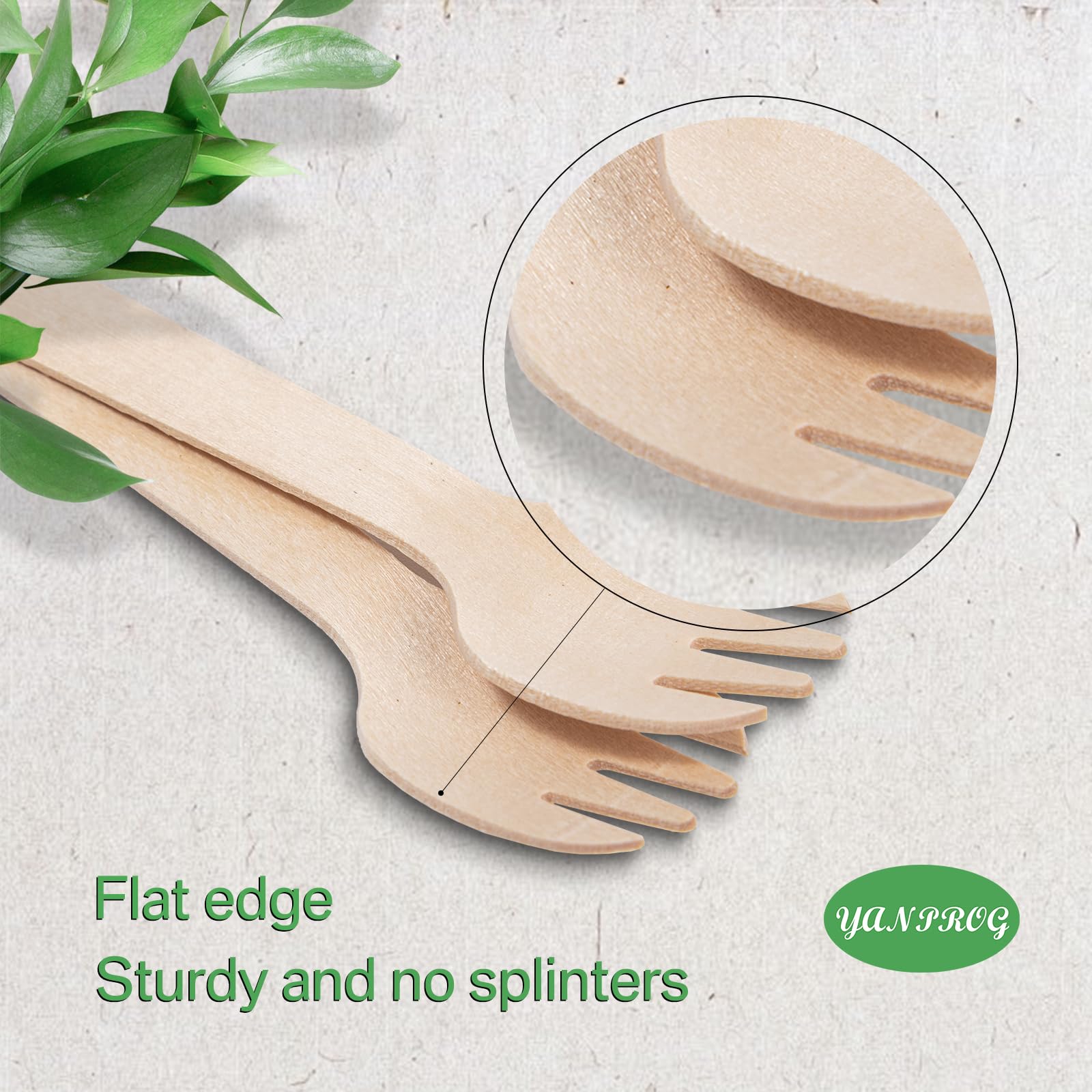 100-Pack Mini Wooden Sporks - 4