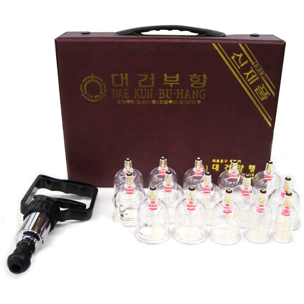 Korean Daegun Plastic Air Vacuum Suction Massage Cup Set - 15 Pieces with Hand Pump for Body Pain Relief, Cellulite Treatment & Muscle Relaxation - Perfect for Home Spa, Physical Therapy & Self-Care Routine