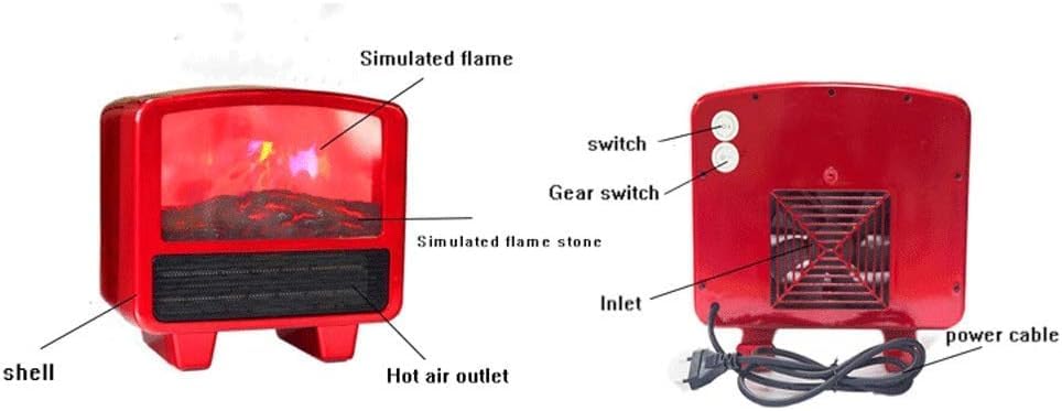 Portable 900W Electric Stove Heater with Realistic Log Fire Flame Effect - Mini Electric Fireplace for Home, Office & Bedroom - Energy Efficient Space Heater with Adjustable Thermostat | Perfect for Winter Heating, Cozy Decor & Gift Giving