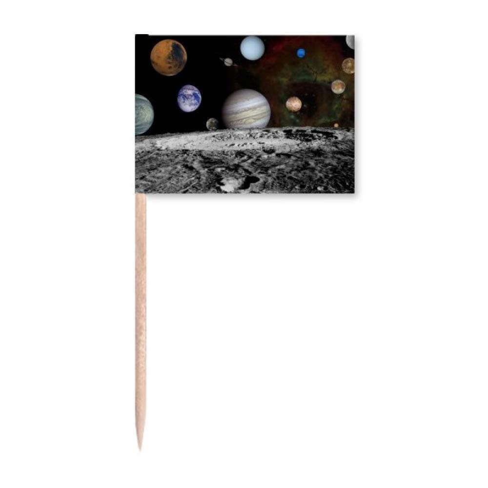 Dark Universe Toothpick Flags - 50 Pack Planet Themed Party Decorations for Cupcakes, Cakes & Desserts - Perfect for Space Themed Birthday Parties & Astronomy Events