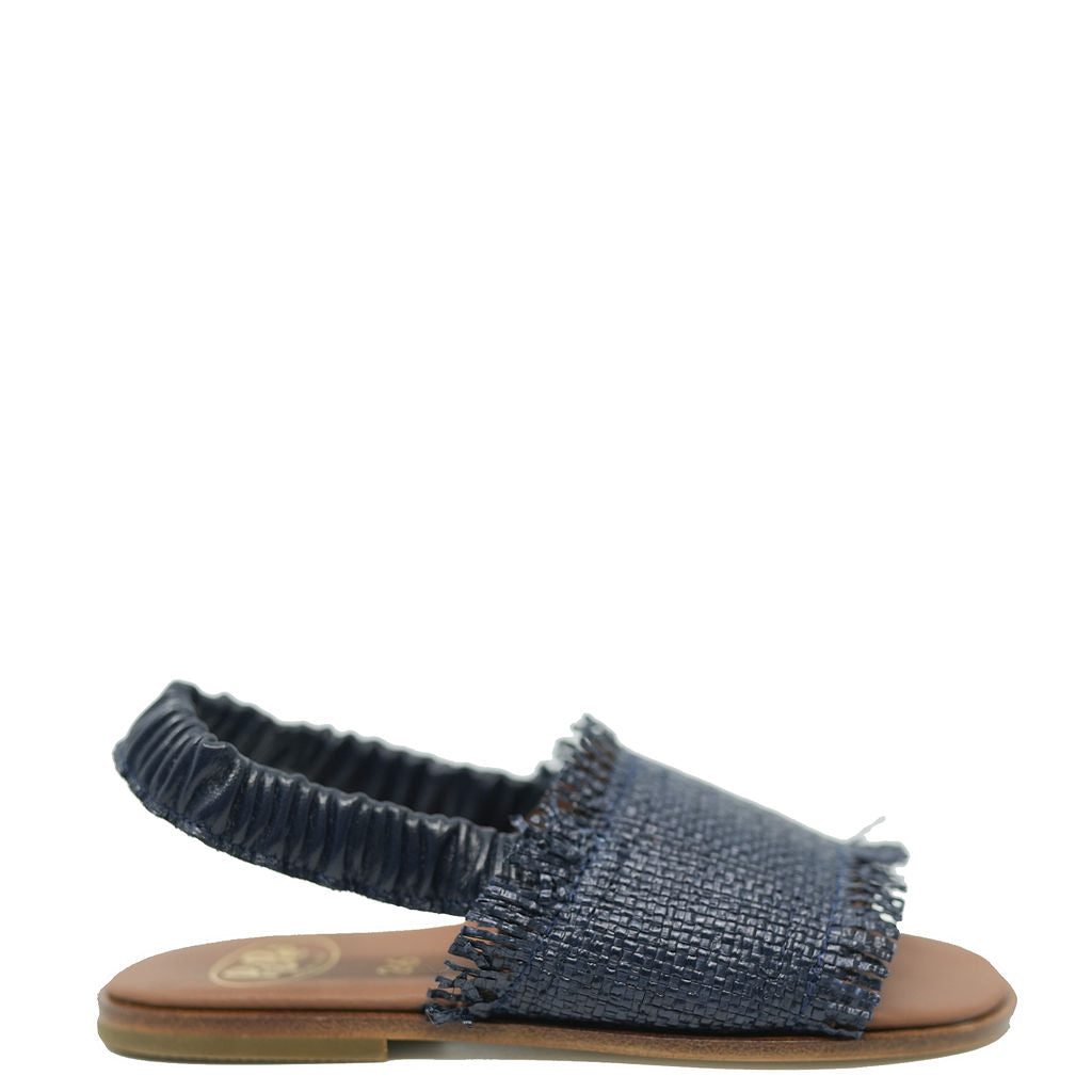 Pepe Navy Weave Elastic Sandals for Women - Comfortable Stretchy Adjustable Beach Slides with Arch Support - Perfect for Poolside, Vacation, and Summer Outfits