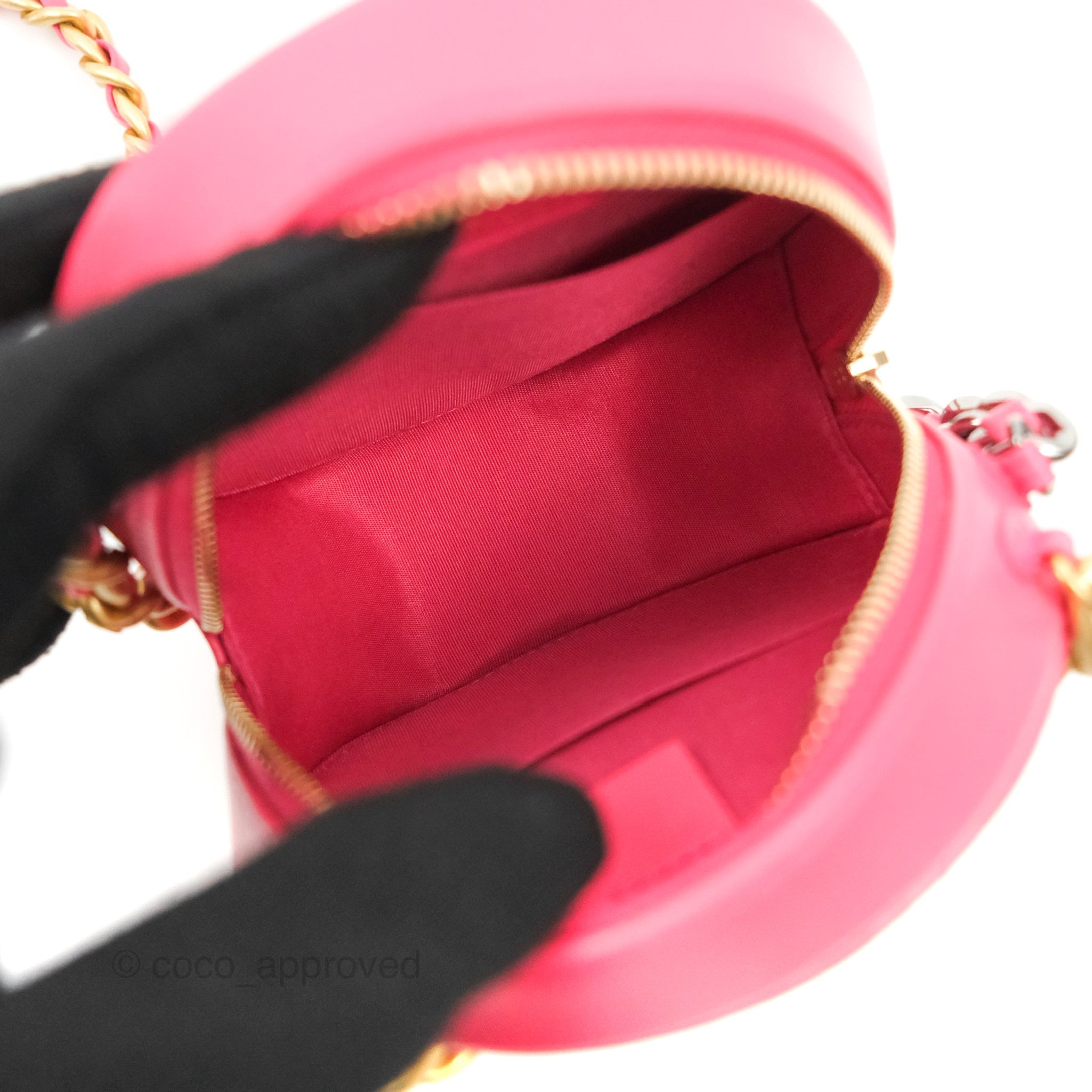 Chanel 19 Round Clutch With Chain - Dark Pink Mixed Hardware Crossbody Bag for Women | Luxury Designer Handbag for Evening Parties, Date Night & Special Occasions