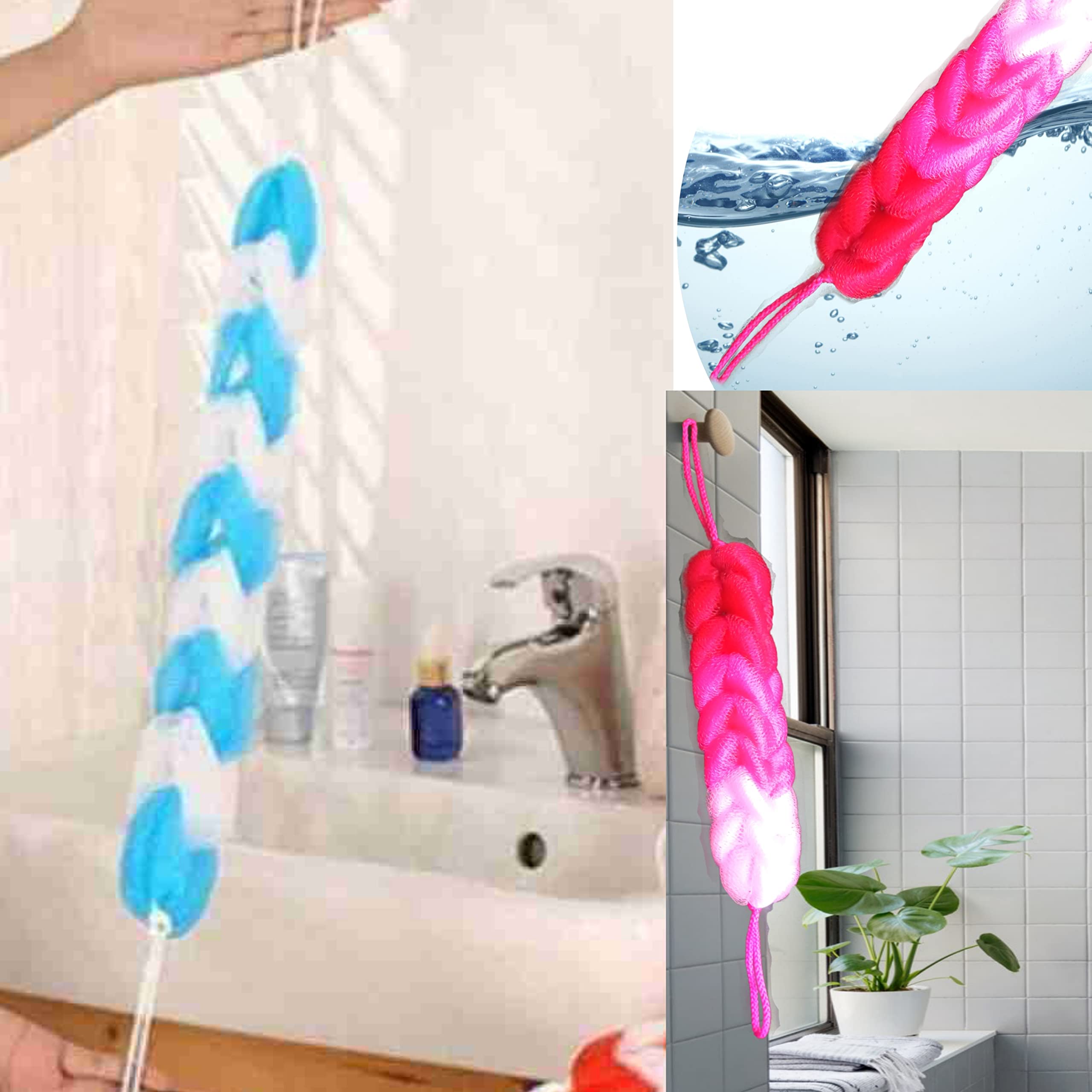 Premium Bath Scrubber Set of 2 - Exfoliating Body Brush & Round Sponge for Men & Women | Deep Cleansing, Skin Renewal | Shower, Bath & Spa Use (Multicolor)