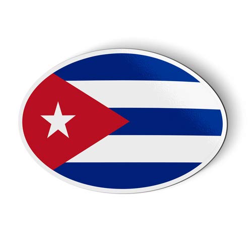 Cuba Flag Oval Stickers and T-Shirts - 5.5