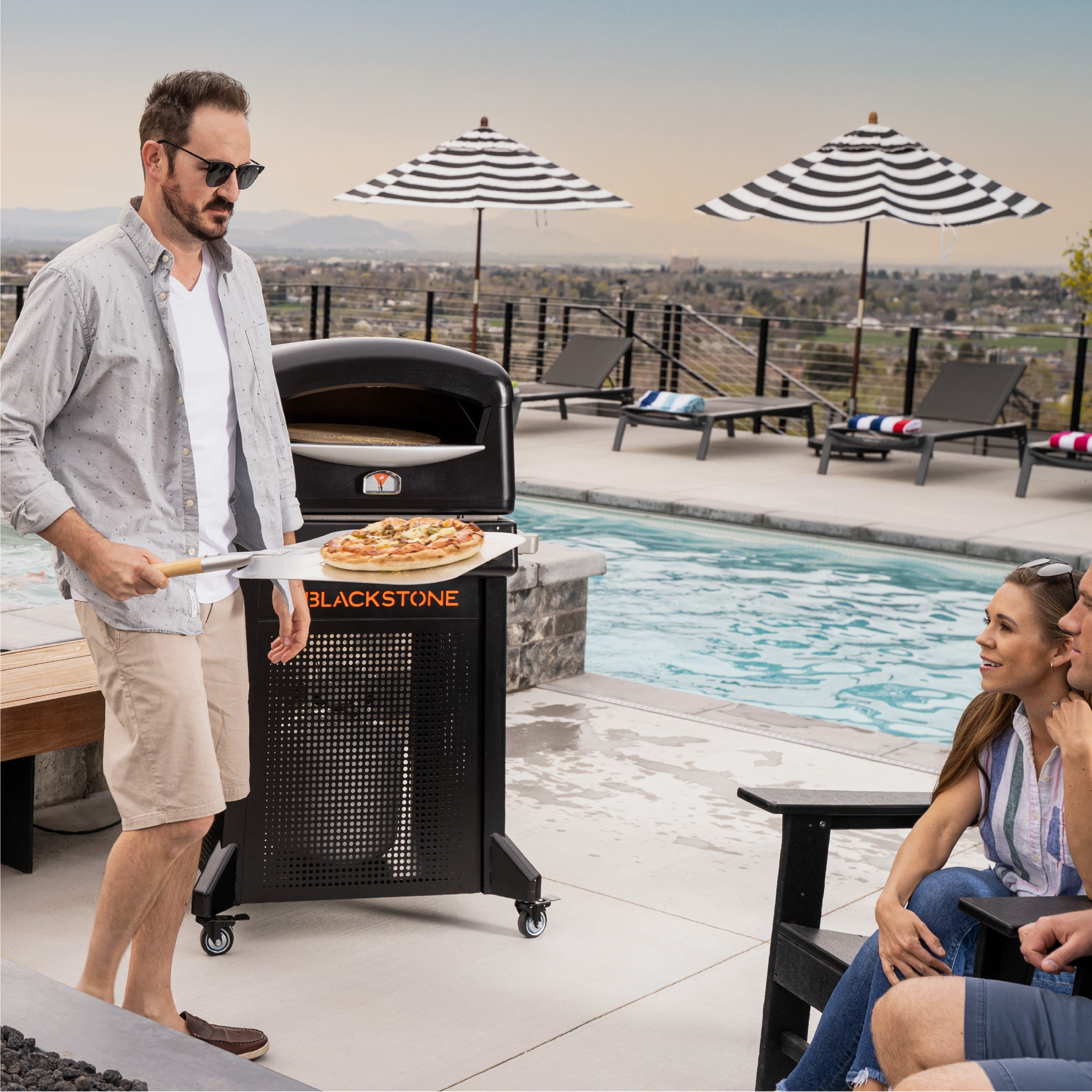 Portable Outdoor Pizza Oven with Stainless Steel Mobile Cart - Perfect for Backyard, Camping & Tailgating Parties