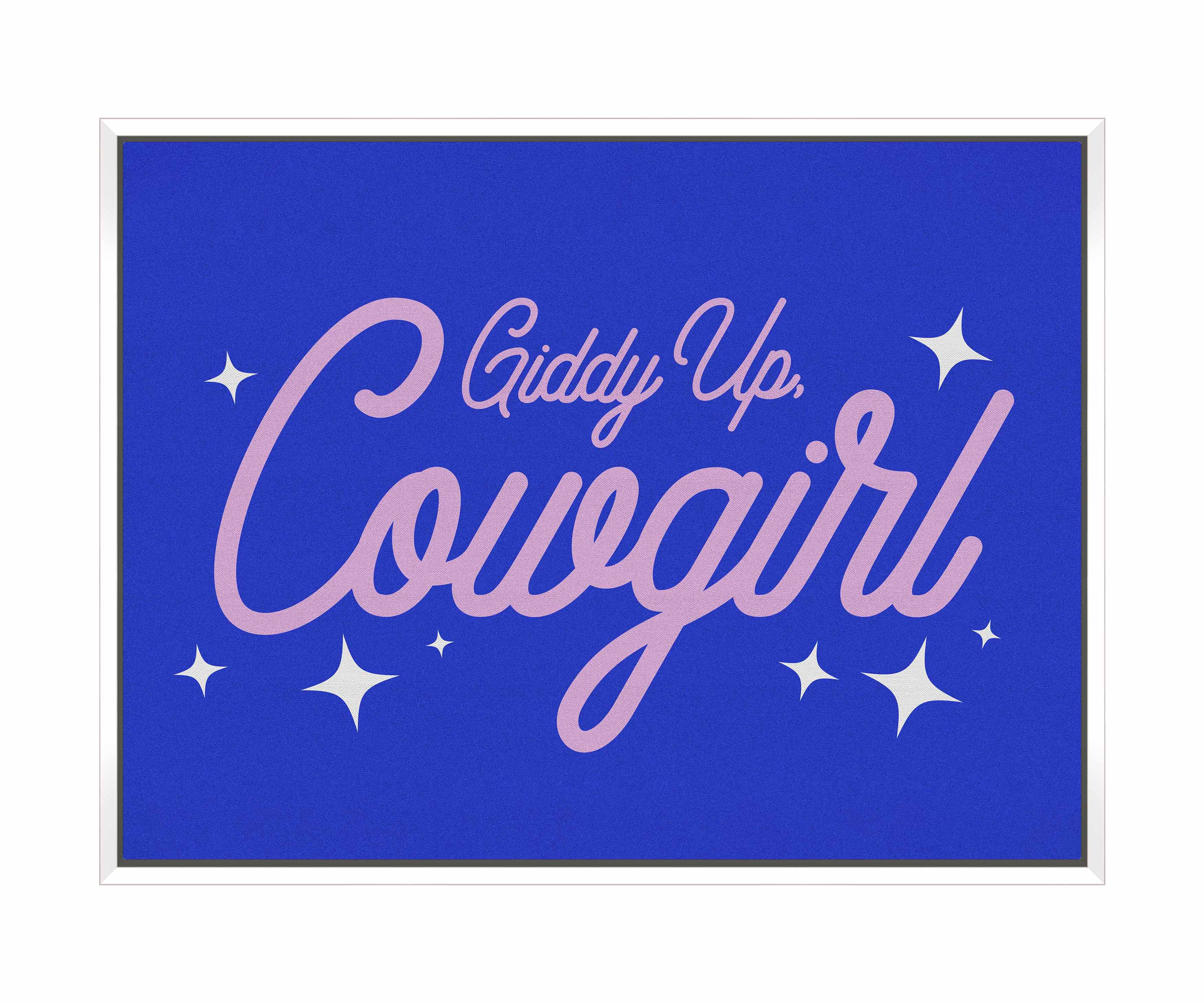Giddy Up Cowgirl B Gallery Wrapped Canvas - Western Wall Art Decor for Living Room, Bedroom & Office