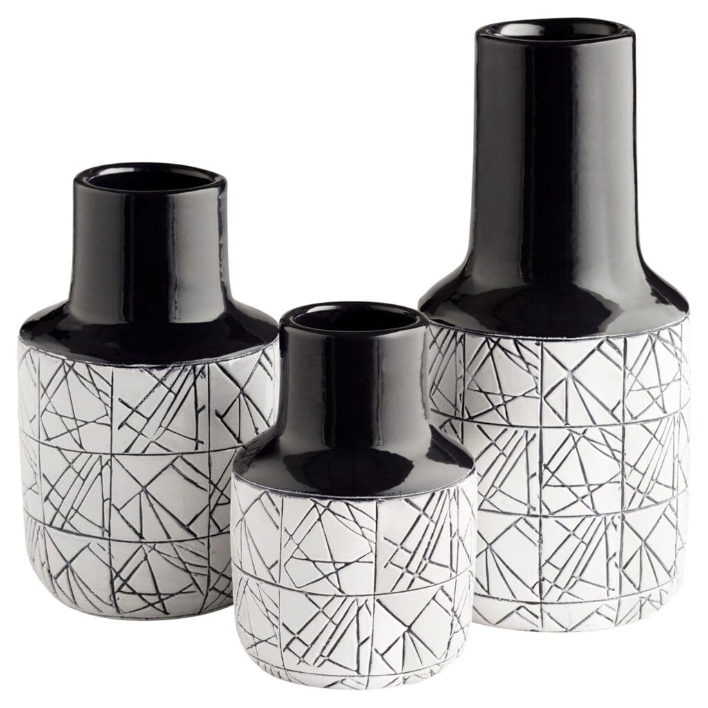 Cyan Design 11124 Dark Zenith Vase - Blue and White Ceramic Small Decorative Vase for Home, Office, Wedding & Floral Arrangements