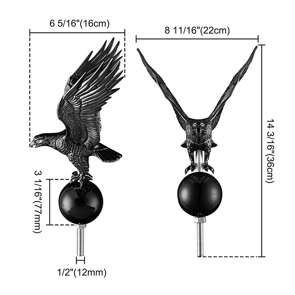 Premium American Flagpole Eagle Topper - Patriotic Outdoor Decoration for Home, Garden & Events - TheLAShop Deluxe Ornament
