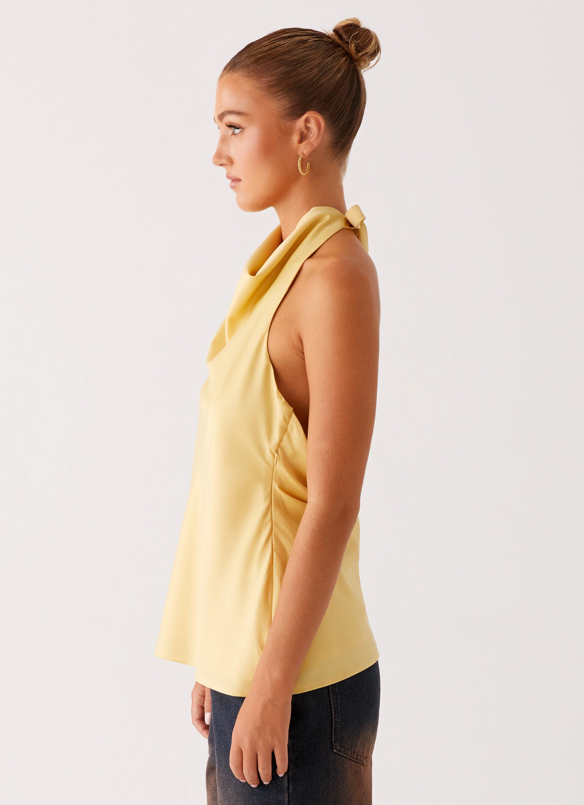 Carsen Women's Halter Top - Yellow | Summer Casual Wear, Beach Outfit, and Party Dress