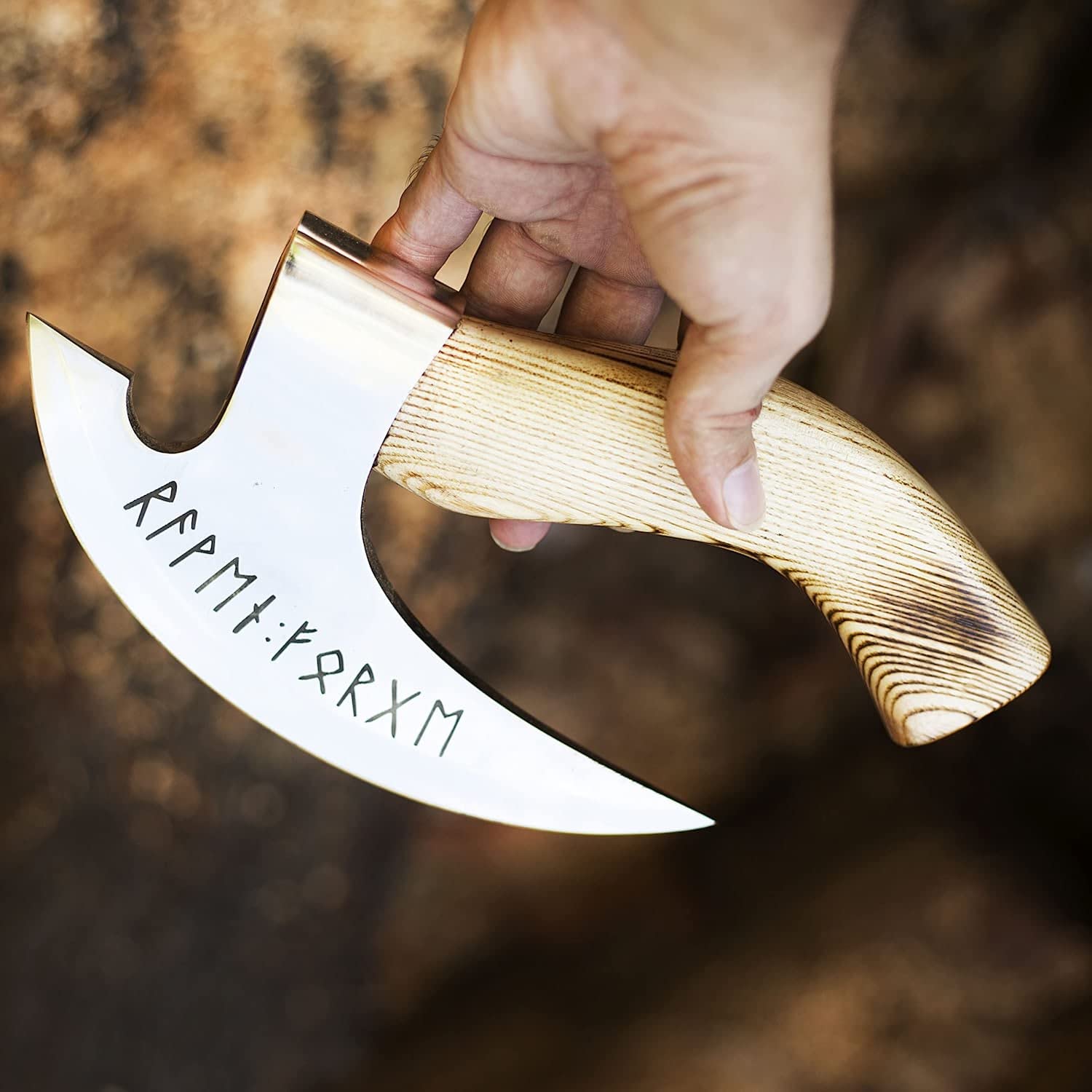 Authentic Viking Steel Pizza Axe - Hand Forged Medieval Pizza Cutter with Leather Sheath | Unique Gift for Husband, Wife & Friends | Perfect for Pizza Parties, Camping & Medieval Themed Events