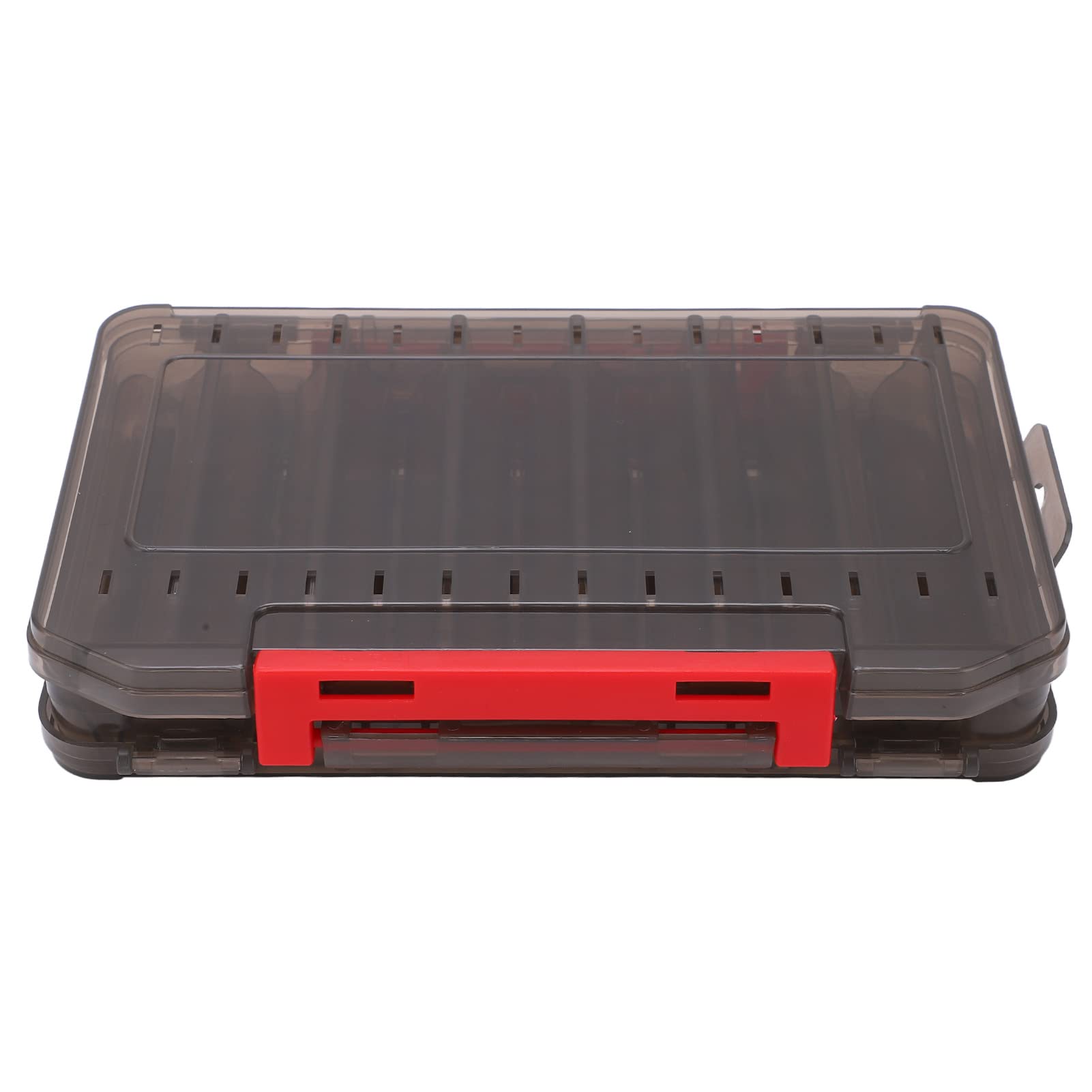 Double Sided Fishing Lure Hook Tackle Box - Waterproof Grooved Design with Compartments for Organized Bait Storage | Perfect for Saltwater & Freshwater Fishing, Kayak & Boat Trips (Gray)