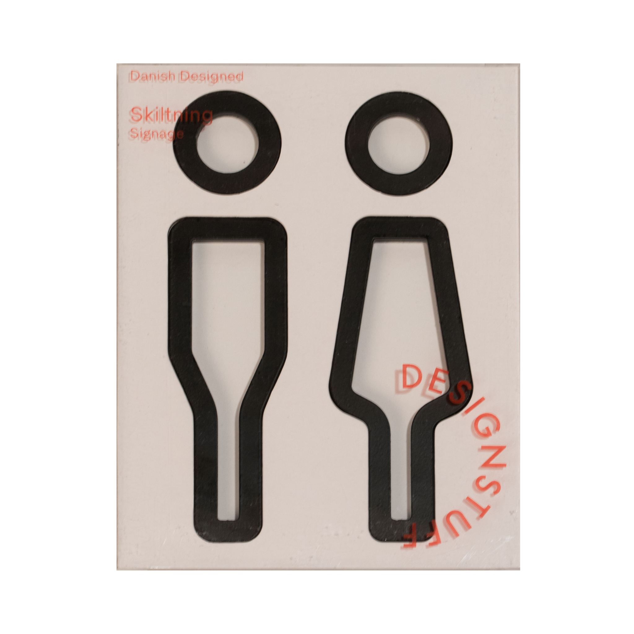 DESIGNSTUFF Gender Neutral Restroom Sign - Her/Him Bathroom Signage in Black - Perfect for Office, School, and Public Restrooms