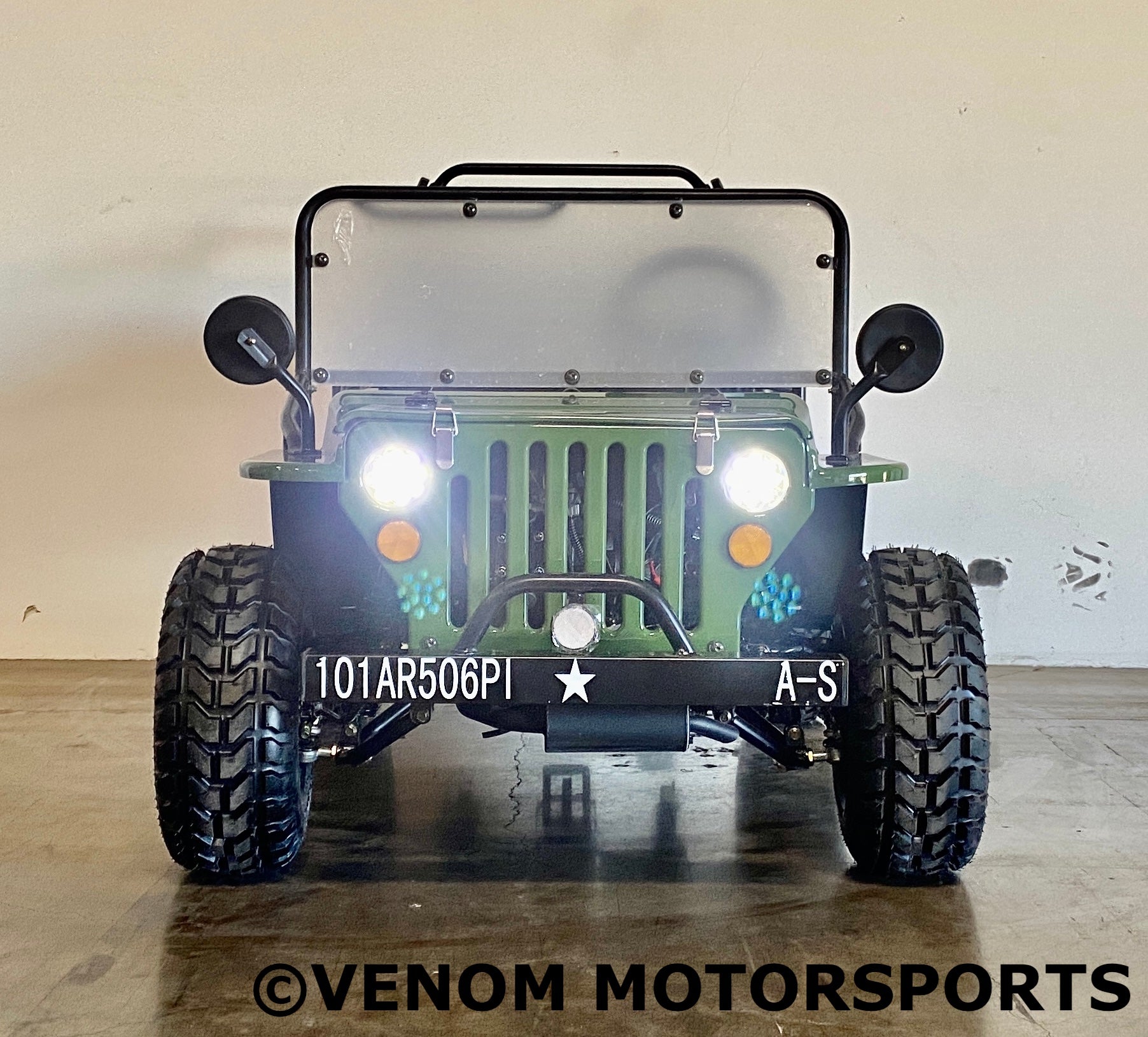 Venom 125cc Mini Jeep - Willys Edition | 3-Speed Manual Transmission | Off-Road Adventure Vehicle for Adults & Teens | Perfect for Trail Riding, Camping & Backyard Fun