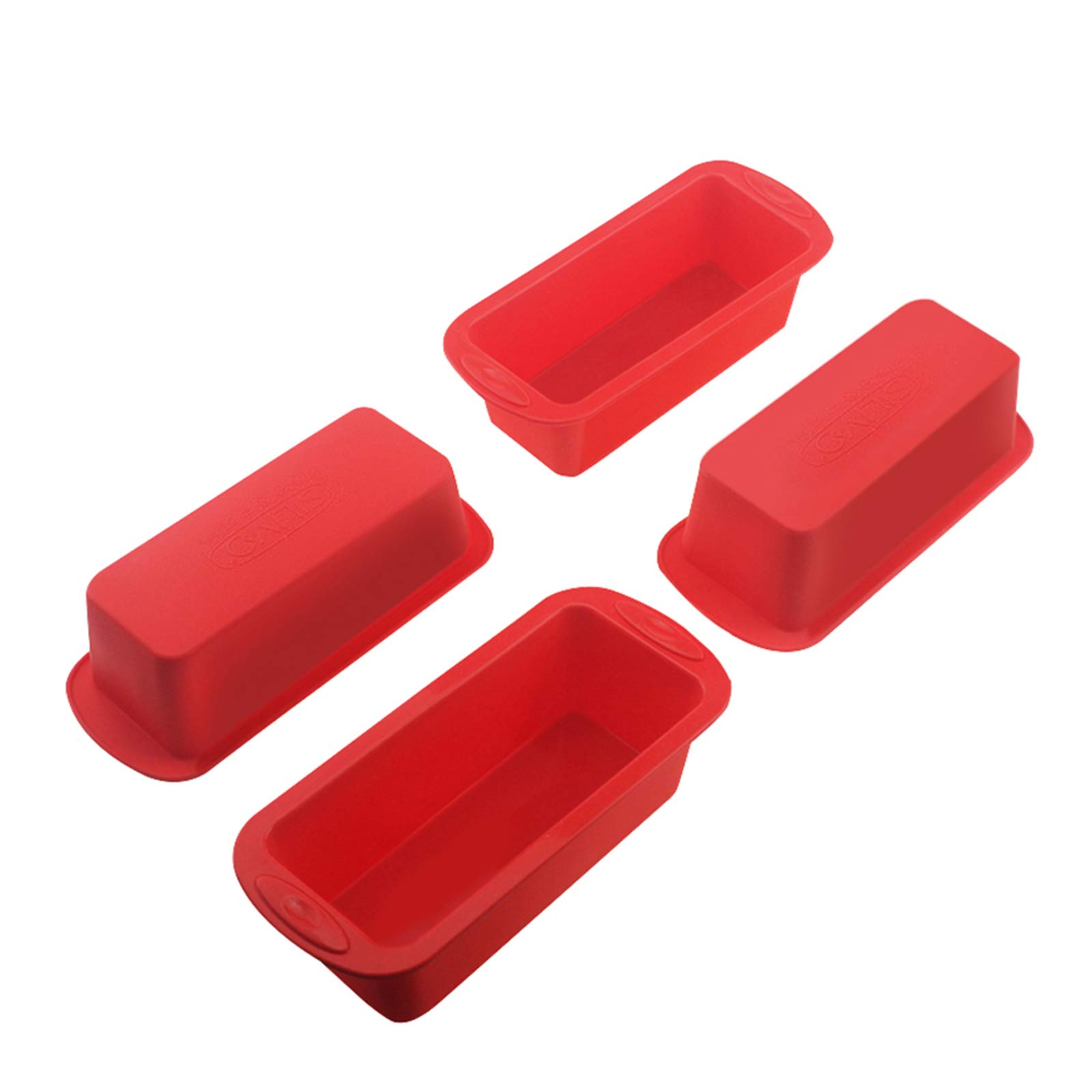 SILIVO 4 Pack Nonstick Silicone Mini Loaf Pans - 5.7x2.5x2.2 Inch Small Bread Baking Pans for Homemade Banana Bread, Pound Cake & Meatloaf - Perfect for Holiday Gifts, Kitchen Essentials & Baking Enthusiasts