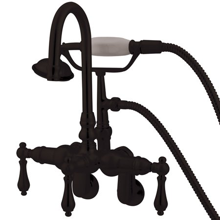 Wall Mounted Clawfoot Bathtub Faucet with Hand Shower - Vintage Style Brass Tub Filler for Freestanding Baths - Perfect for Bathroom Renovation & Spa Relaxation
