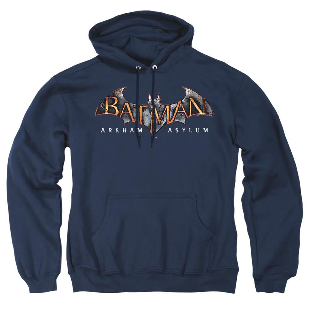 Trevco Batman Arkham Asylum Logo Unisex Hoodie for Men & Women | Comfortable Pullover Sweatshirt for Cosplay, Gaming & Casual Wear