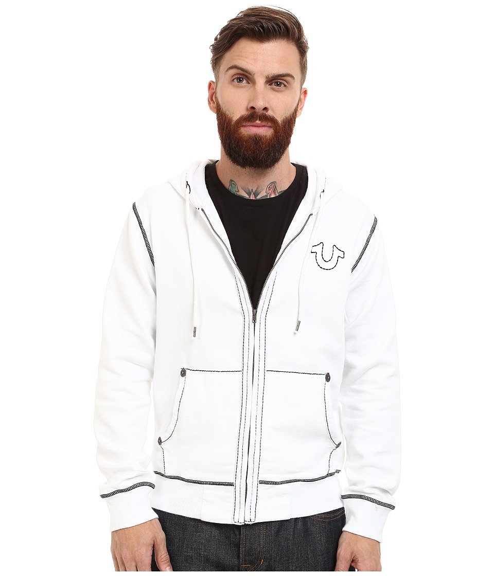 True Religion Men's Big T Stitch Hoodie Sweatshirt | Premium Cotton Pullover with Embroidered Logo | Casual Streetwear for Everyday Wear & Gym