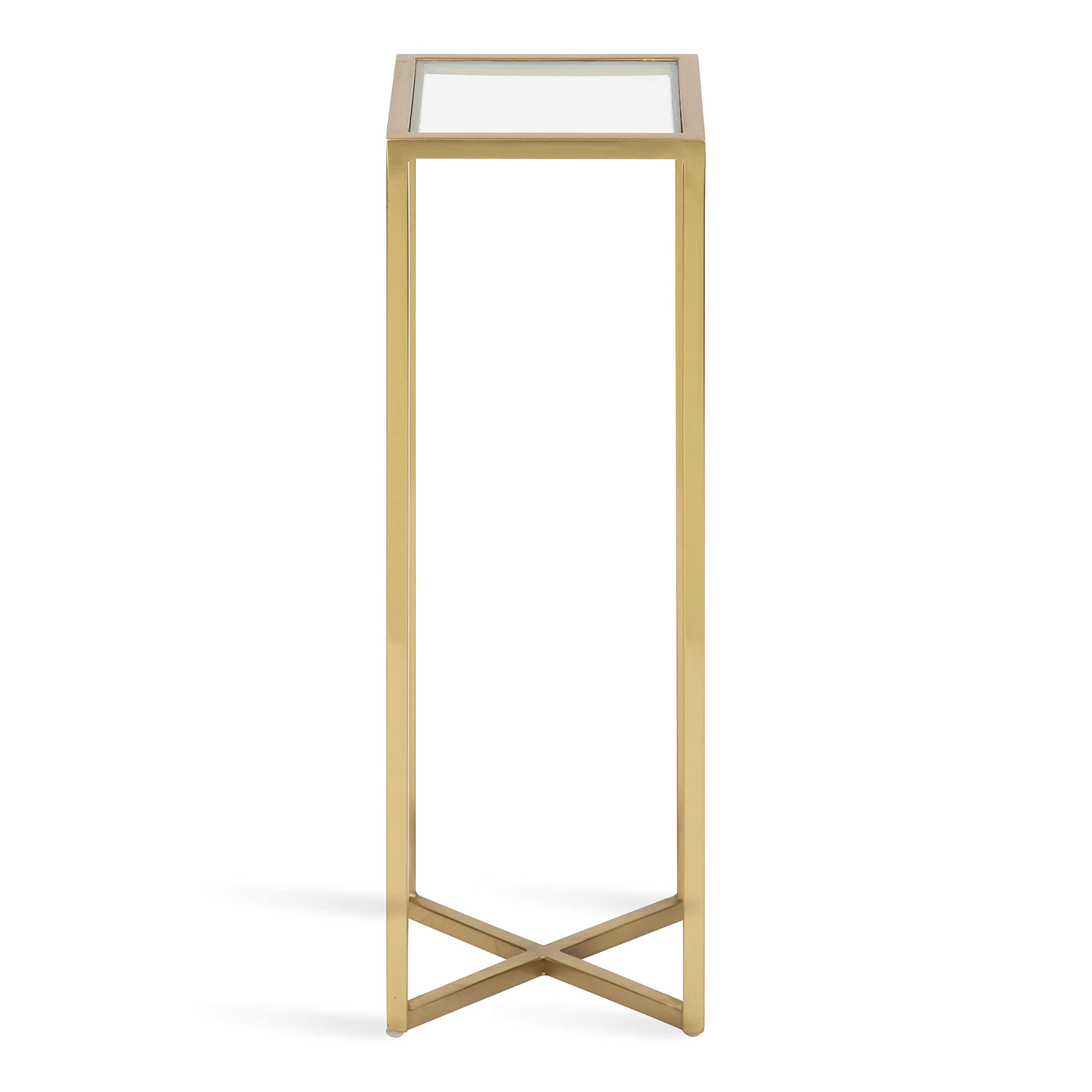 Kate and Laurel Jaspur Modern Gold Drink Table - Glam Accent Table for Living Room, Bedroom & Office - Decorative Side Table with Storage for Display & Organization