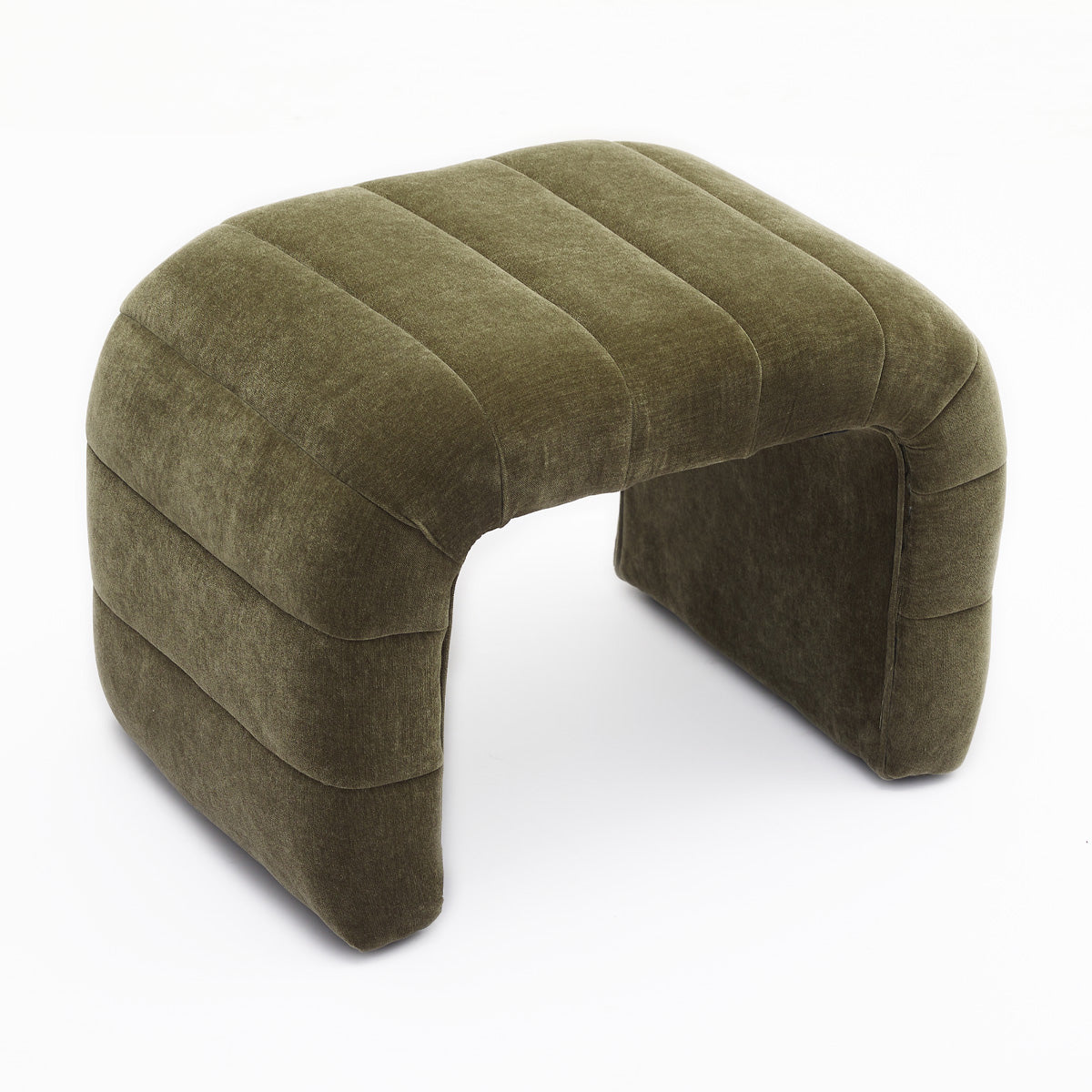Blake Fabric Low Bench - Modern Upholstered Storage Ottoman for Living Room, Bedroom & Entryway - Soft Velvet Seat with Sturdy Wooden Legs - Perfect for Extra Seating & Stylish Home Decor