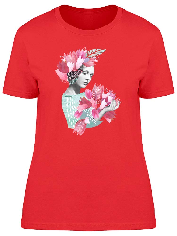 Women's Tulip Bouquet T-Shirt - Floral Print Casual Tee for Spring & Summer Outfits | Perfect for Daily Wear, Dates & Weekend Errands
