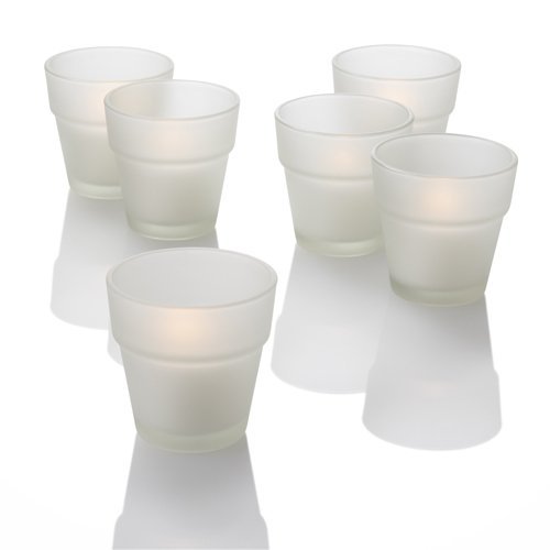 Eastland Frosted Glass Flower Pot Votive Candle Holders - Set of 72 for Wedding, Party, Home Decor & Centerpieces