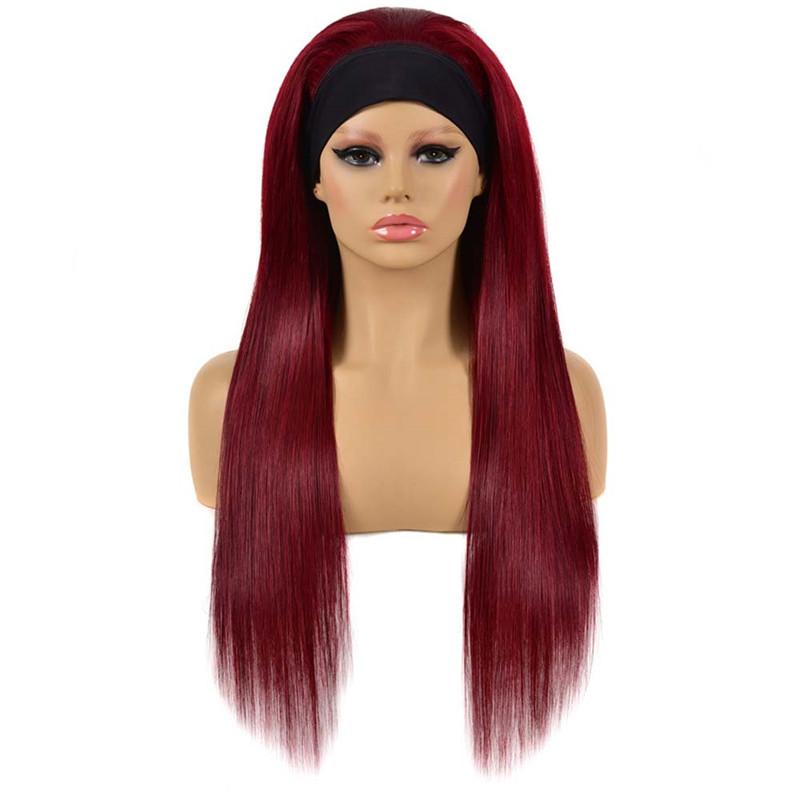 Trendy Baddie Look Human Hair Wig - 4 Natural Colors, Glueless & Quick Install Straight Headband Wig for Women | Perfect for Daily Wear, Cosplay & Special Occasions