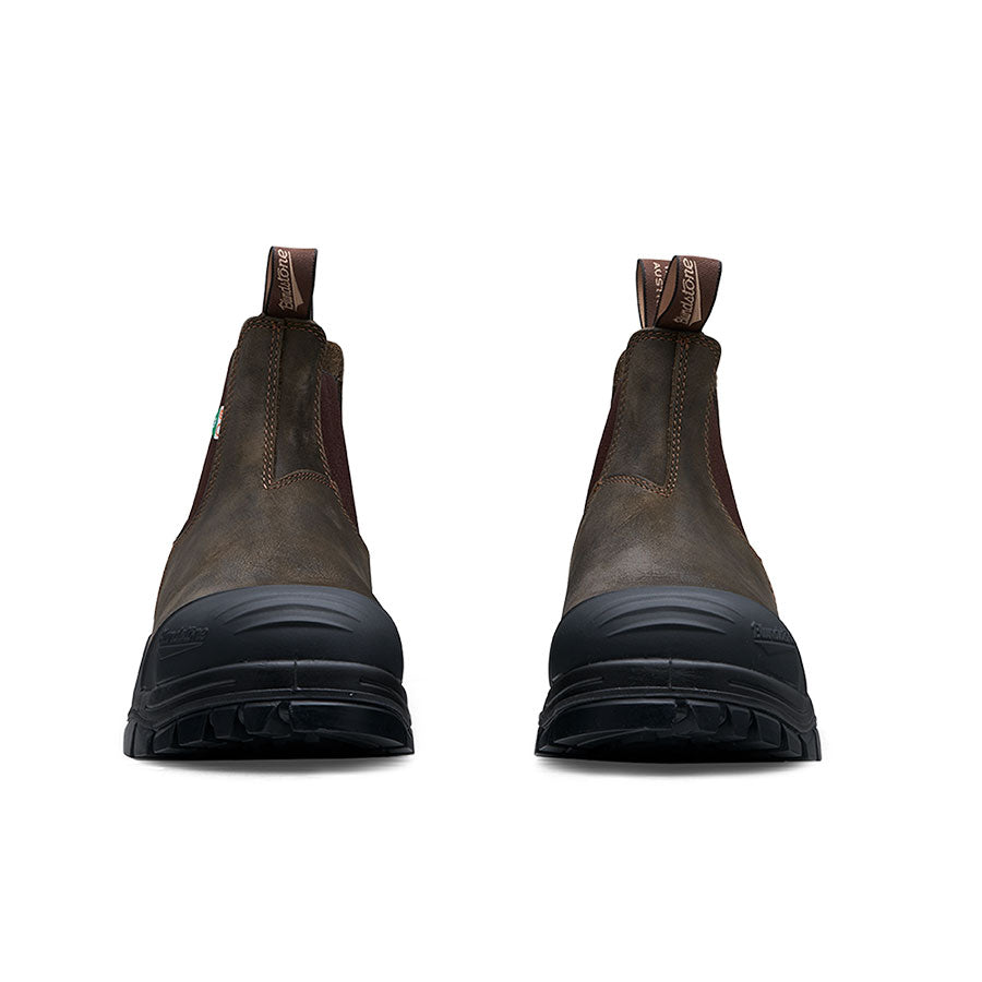 Blundstone 962 Work & Safety XFR Waxy Rustic Brown Steel Toe Boots - Durable & Comfortable for Construction, Outdoor Work & Hiking