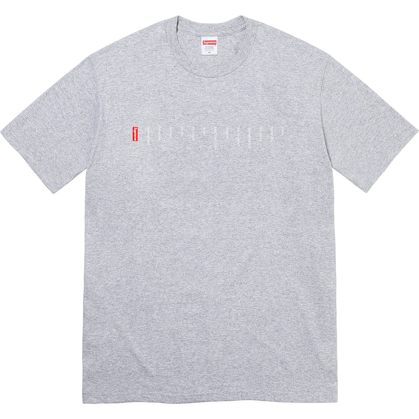 Supreme Location Graphic T-Shirt - Grey | Streetwear Fashion, Urban Style, Casual Wear for Men & Women | Perfect for Daily Outfits, Parties & Street Photography
