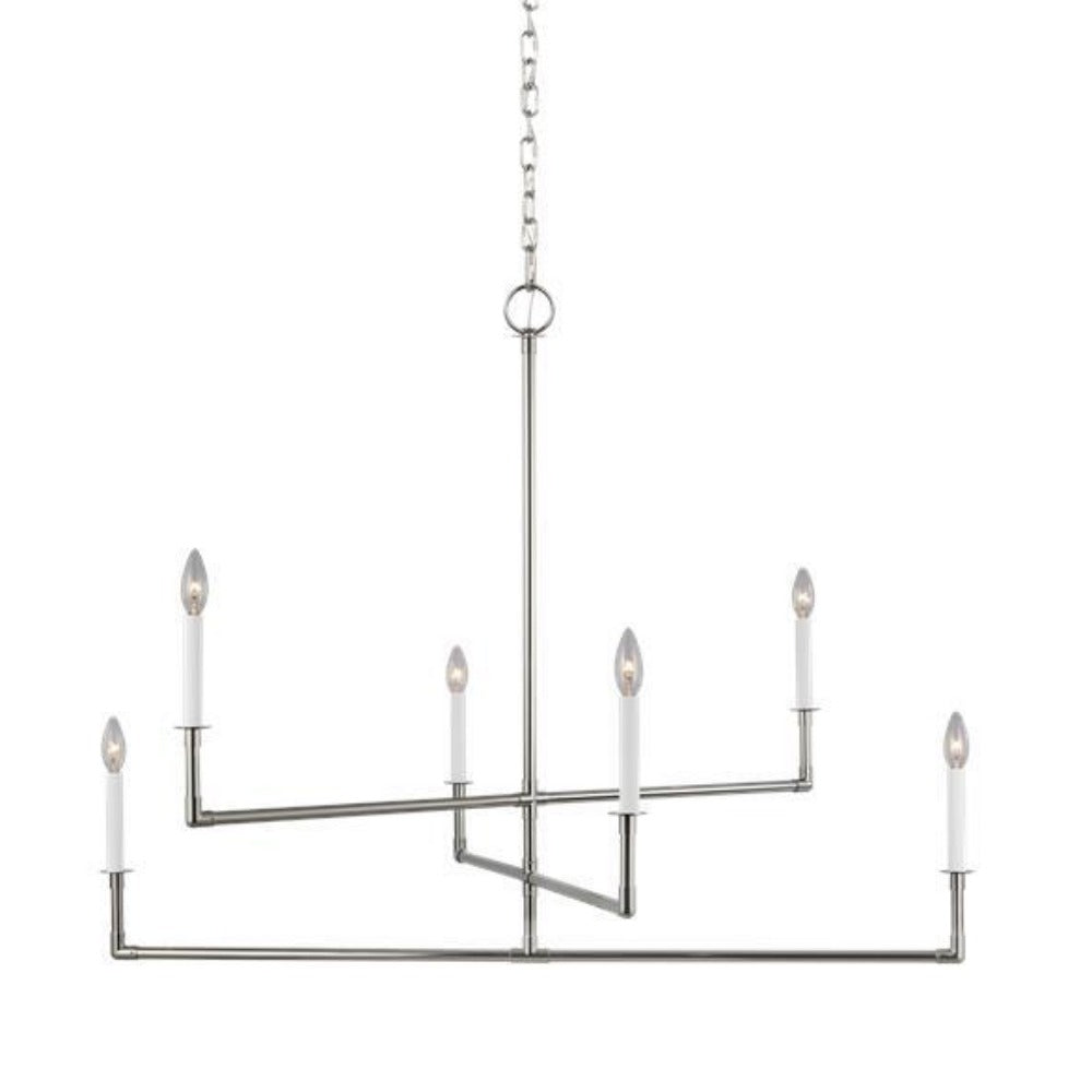 Sonlee Linear Chandelier - Modern 6-Light LED Pendant Lighting Fixture for Dining Room, Kitchen Island & Living Room Decor