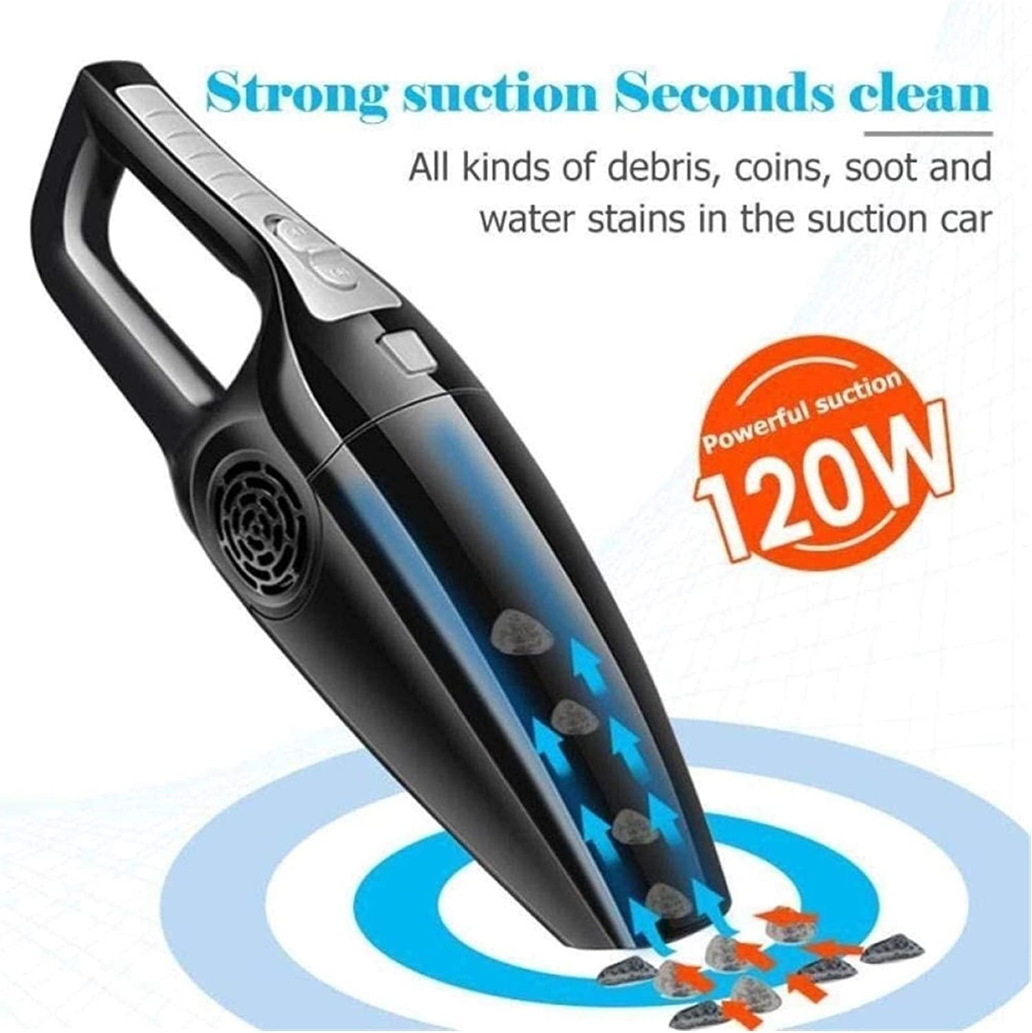 Cordless Handheld Vacuum Cleaner - Rechargeable Li-ion Battery, Quick Charge, Strong Suction for Pet Hair, Home & Car Cleaning | Portable Mini Vacuum for Quick Cleanups, Upholstery, and Small Spaces
