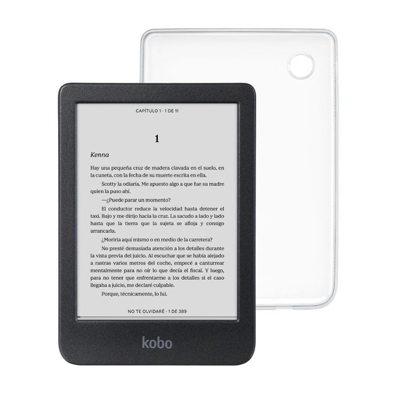 Kobo Clara BW E-Reader with Clear Transparent Case - Perfect for Reading eBooks, Novels & PDFs at Home, Travel or Work