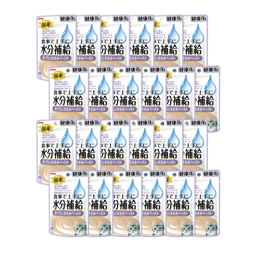 24 Pack Aixia Kenko Pouch 40g Cat Treats - All Ages Supplement for Kittens & Senior Cats | Hydration Boost, Energy Support & Oral Care | 3 Texture Variety | Perfect for Travel, Training & Daily Rewards