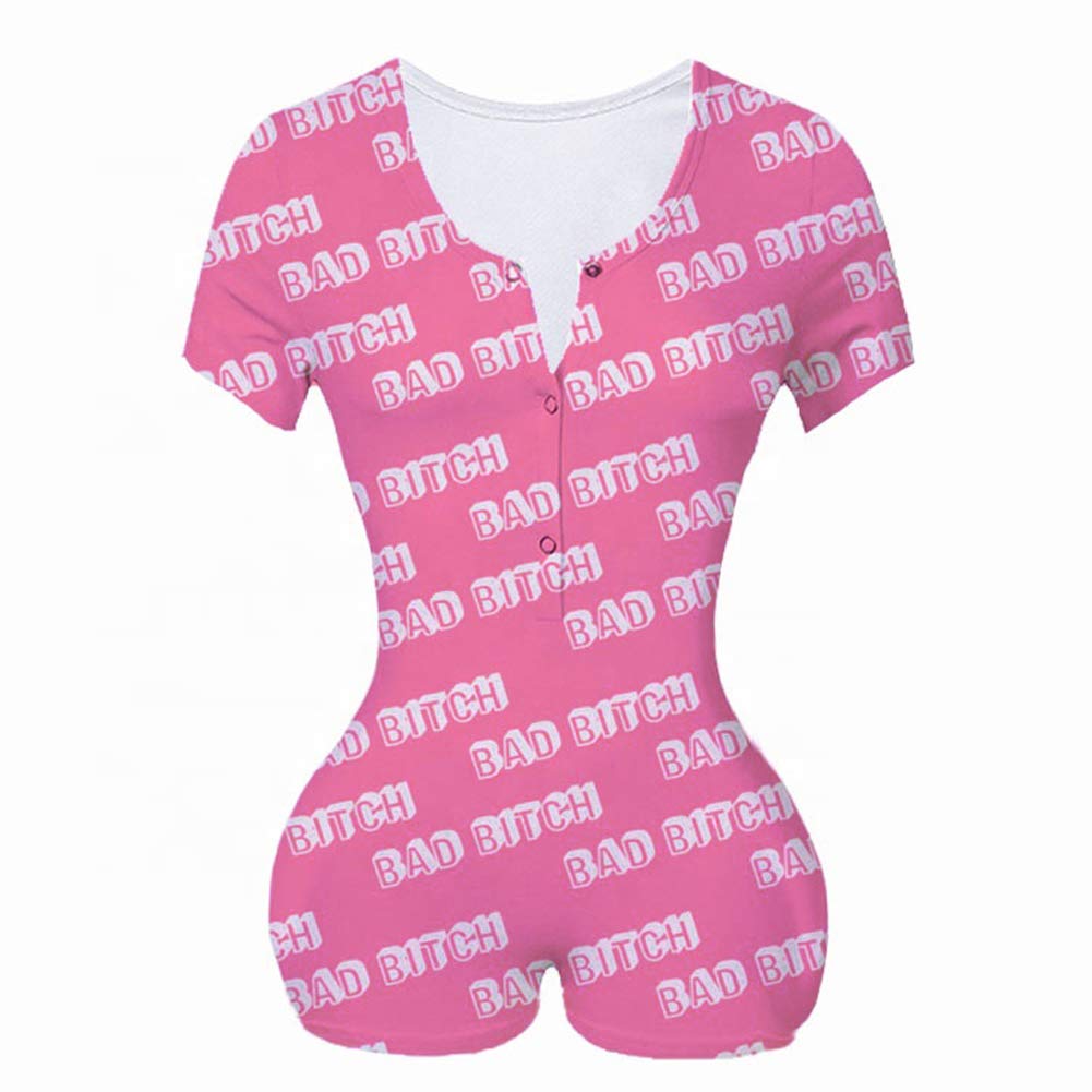 Sexy Women's Deep V Neck Long Sleeve Jumpsuit - Bodycon Romper One Piece Pajama Bodysuit for Nightwear, Loungewear & Date Night Outfits