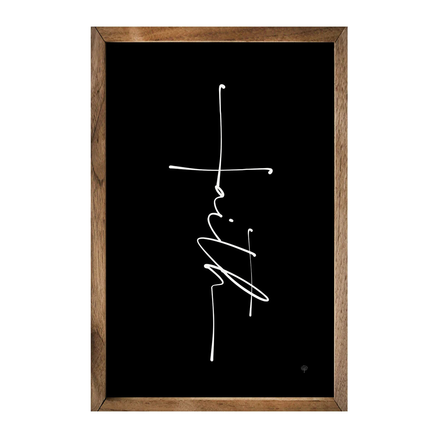 Faith Cross Wood Framed Print - Religious Wall Art Decor for Home, Church & Office - Inspirational Christian Gift for Holidays & Special Occasions