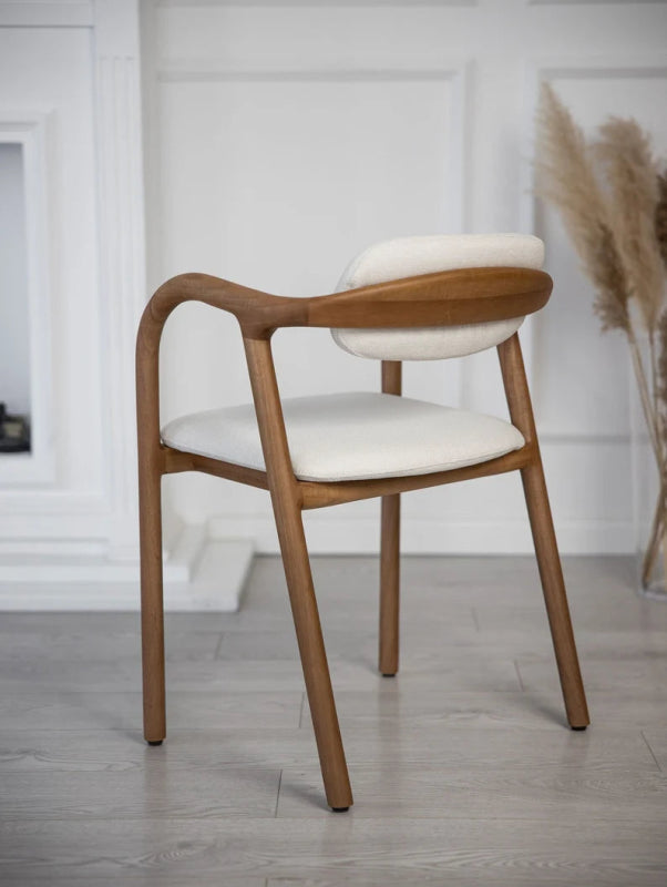 Handmade Walnut Wood Designer Dining Chair - Comfortable Mosso Style for Modern Home & Restaurant Use