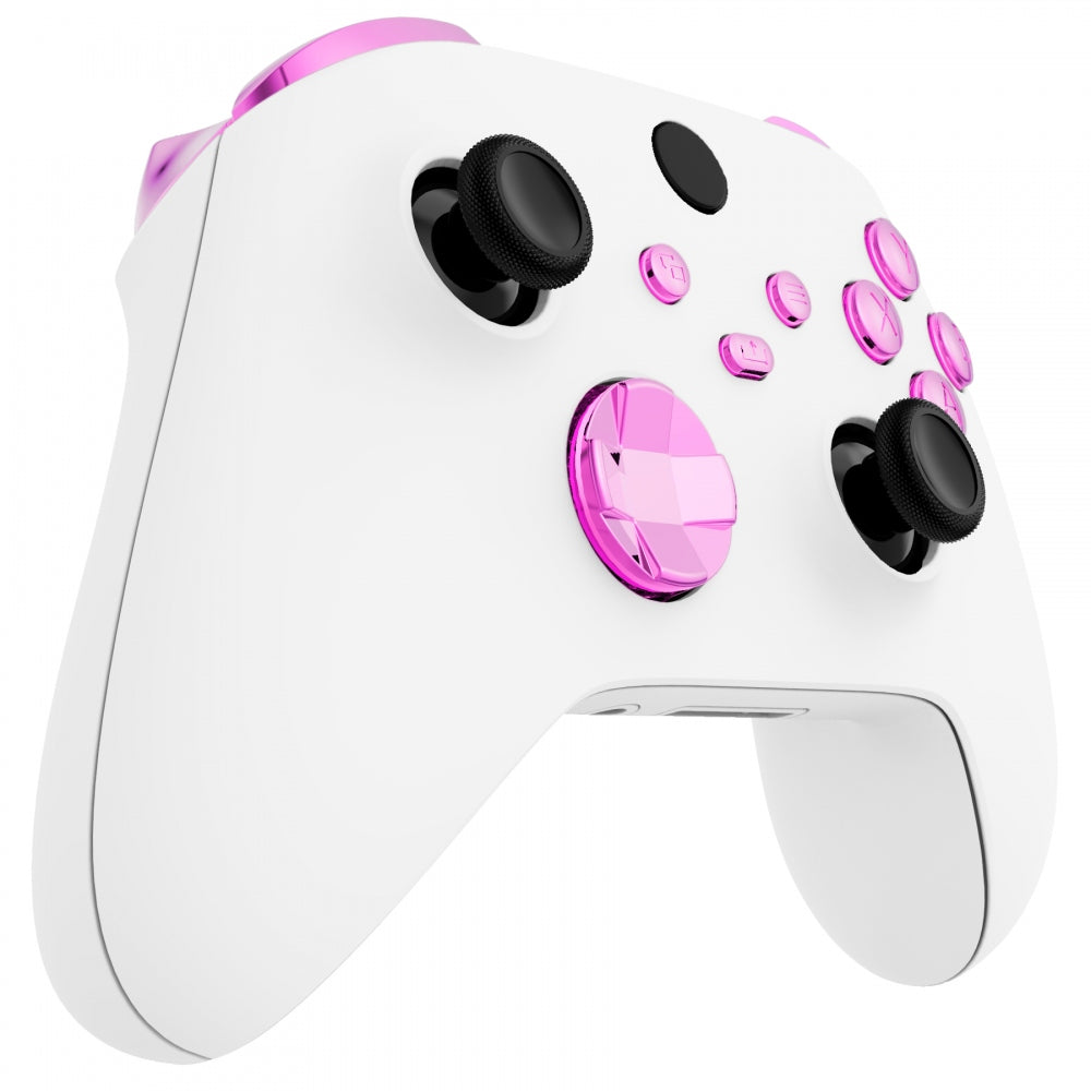eXtremeRate Chrome Pink Replacement Buttons for Xbox Series X/S Controller - LB RB LT RT Bumpers, Triggers, D-Pad, ABXY, Start, Back, Sync & Share Keys | Premium Customization for Enhanced Gaming Experience | Perfect for Competitive Gaming & Controller Personalization