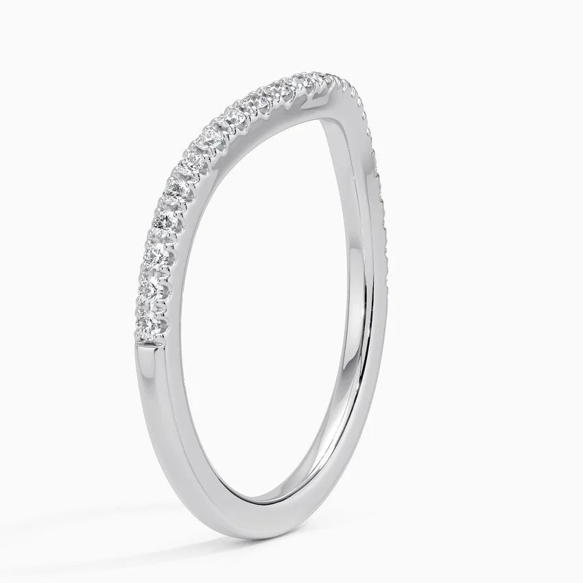 Elegant Curved Ballad Wedding Band Ring LR73 - Perfect for Engagement, Anniversary & Romantic Occasions