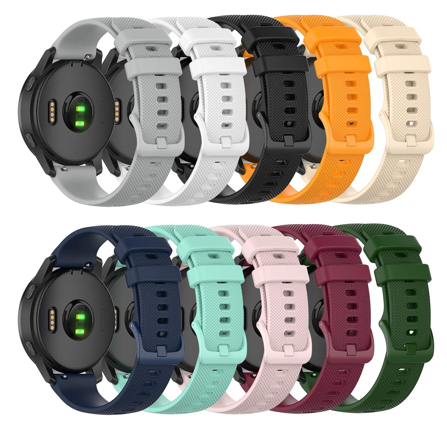 ECSEM Compatible 22mm Replacement Watch Band for Fossil Gen 5 Carlyle & Julianna Smartwatches - Soft Durable Silicone Strap for Men & Women - Perfect for Workouts, Office Wear & Everyday Use