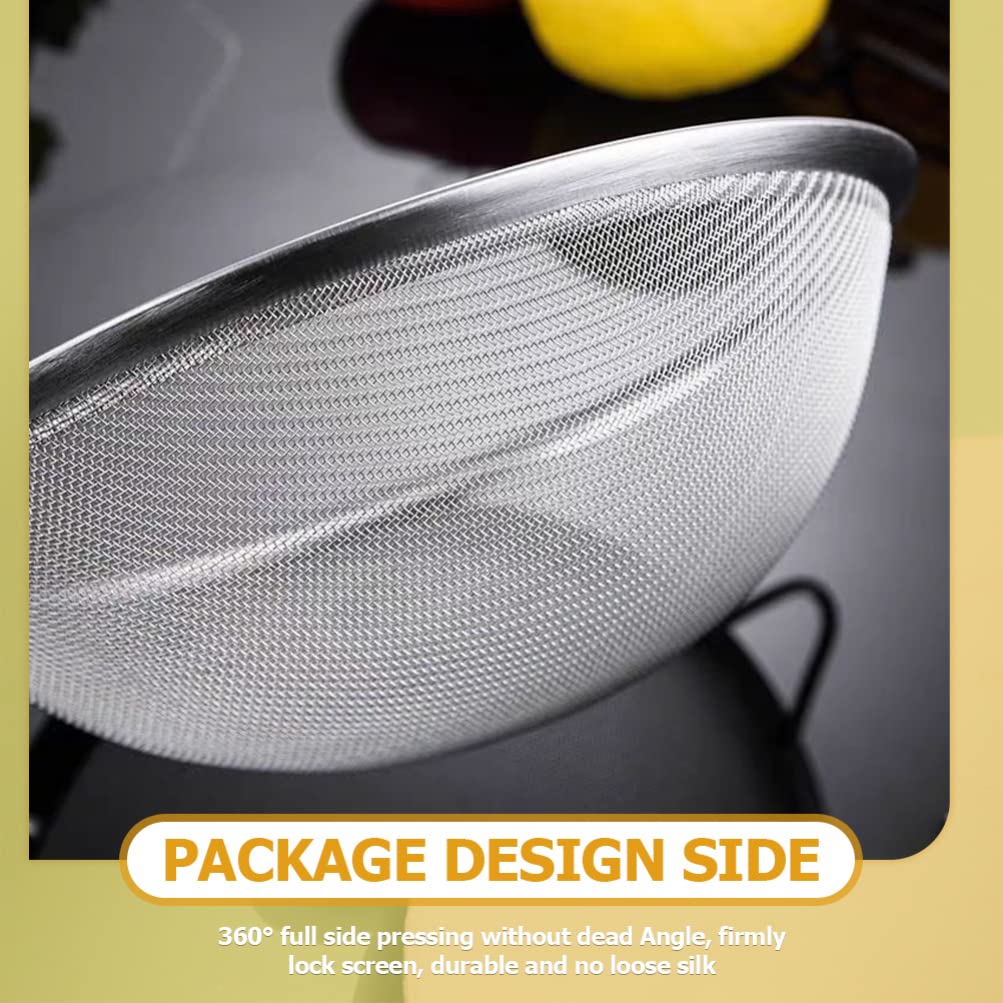 iplusmile 3-Piece Stainless Steel Kitchen Strainer Set - Colander, Skimmer & Mesh Strainer with Bowl - Durable Cooking Utensils for Pasta, Vegetables & Soup Filtering - Perfect for Home Chefs & Professional Kitchens
