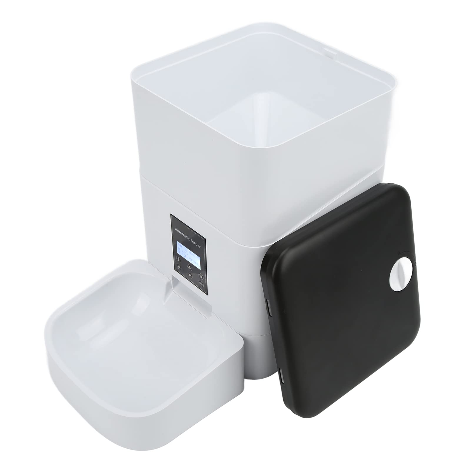 Automatic Cat Feeder with Timer - Dual Power Supply, Large Capacity Pet Food Dispenser for Small & Medium Cats - Perfect for Travel, Workdays & Busy Pet Owners