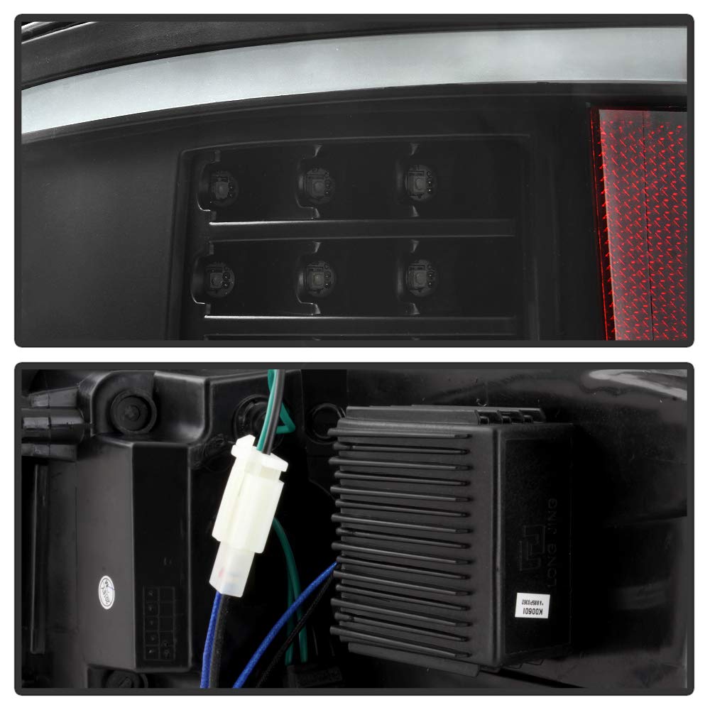 ACANII LED Tail Lights for 2009-2014 Ford F150 - Black Housing Tube Style Brake Lamps Pair (Driver & Passenger Side) - Durable & Bright Replacement for Enhanced Night Visibility & Safety