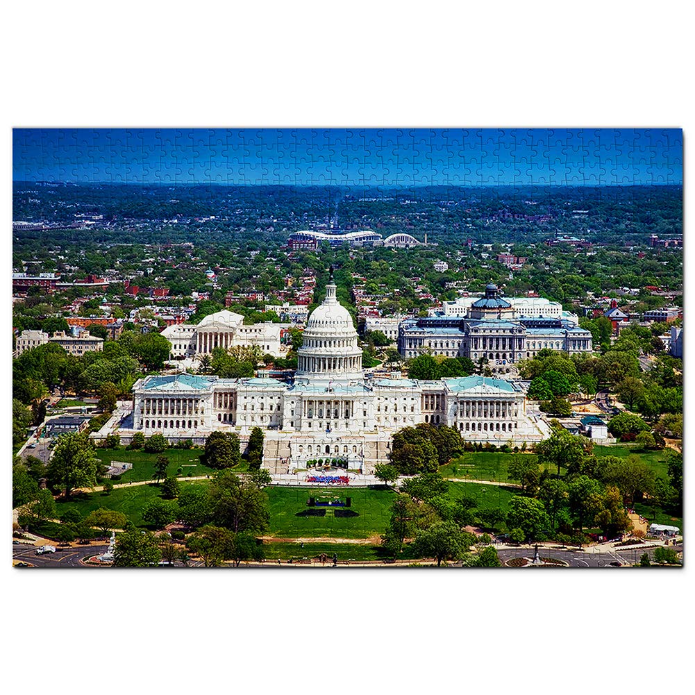 1000-Piece USA Capitol Washington DC Wooden Jigsaw Puzzle - Collectible Travel Souvenir & Home Decor for Puzzle Lovers