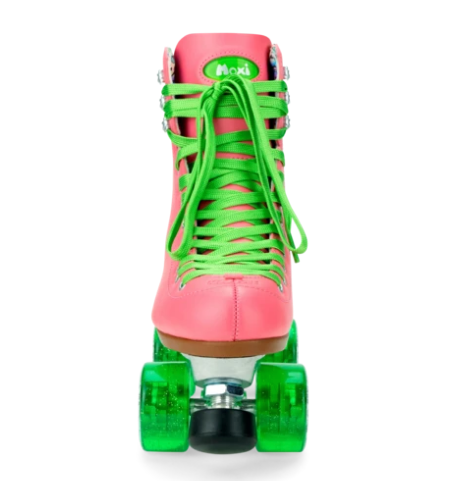 Moxi Beach Bunny Roller Skates for Women - Watermelon Color Outdoor & Indoor Quad Roller Skates for Beginners, Park & Rink Skating - Perfect for Fitness, Recreation & Roller Derby