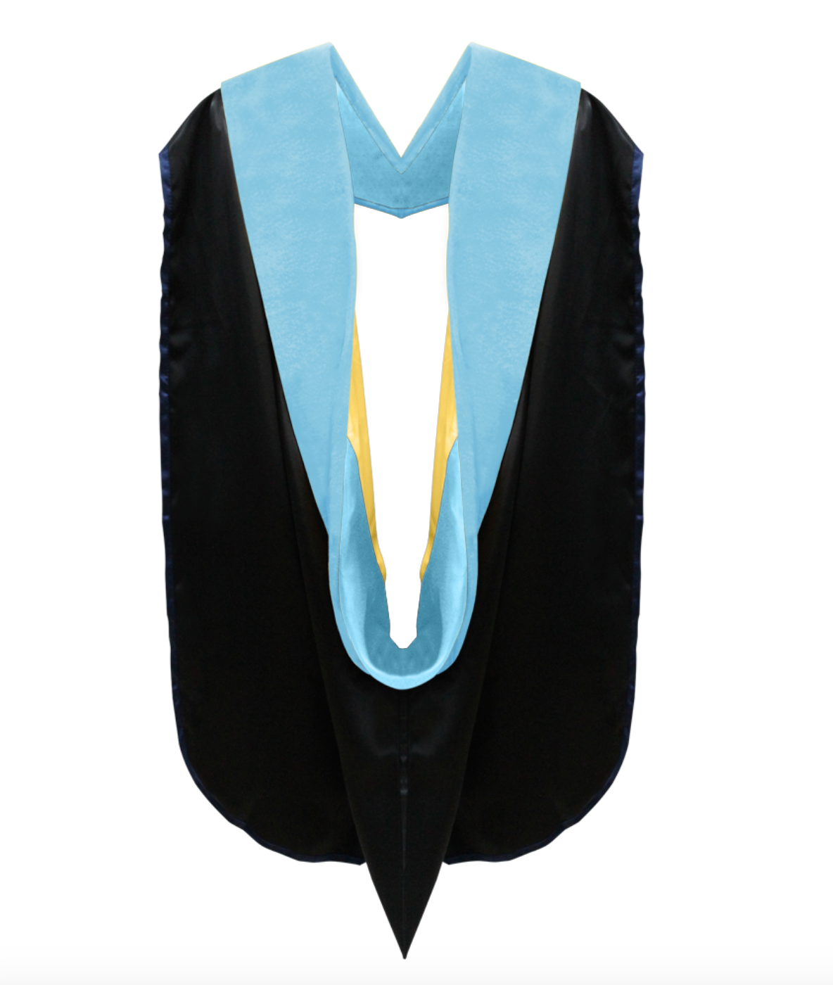 Light Blue & Golden Yellow Doctor of Education Hood - Perfect for Graduation Ceremonies & Academic Celebrations