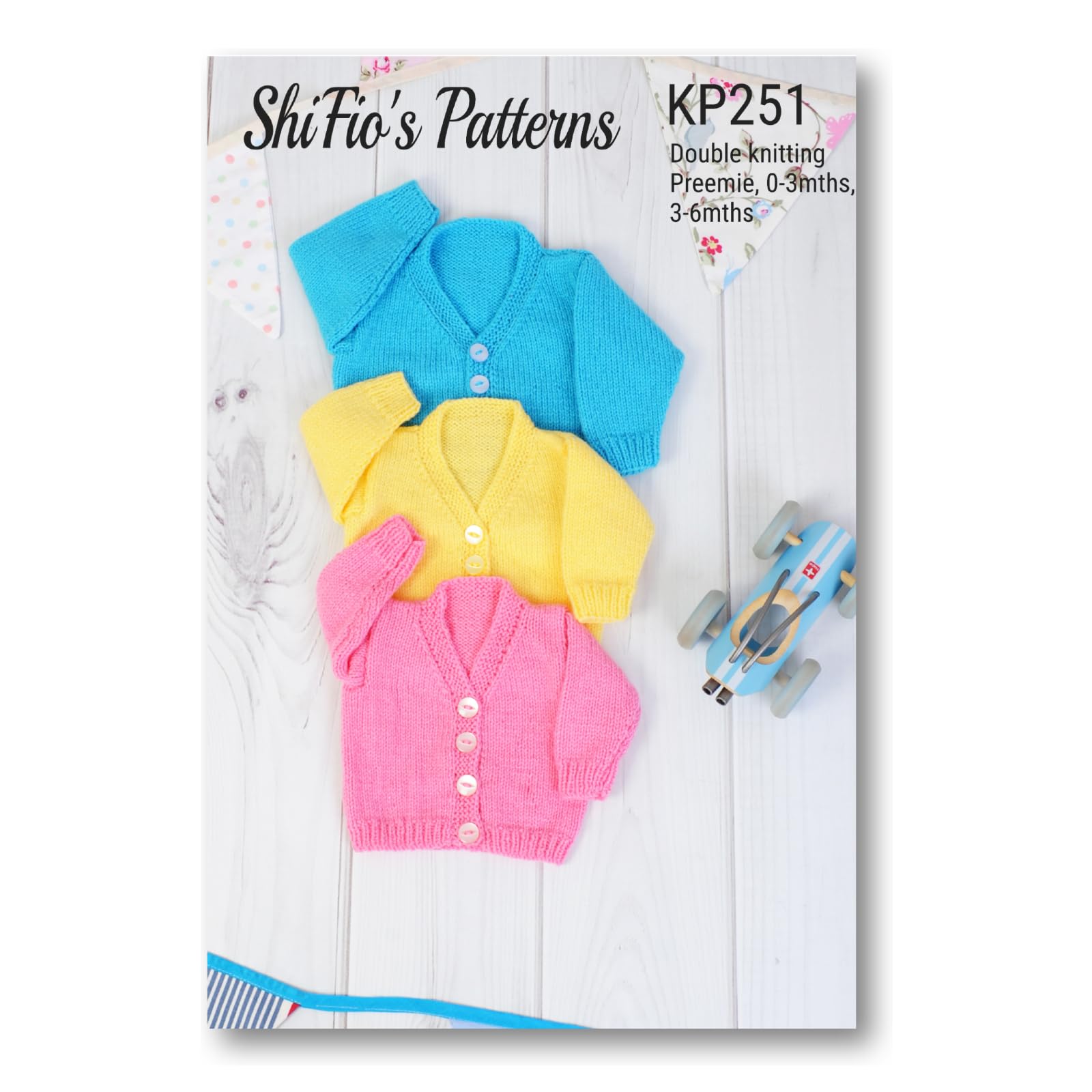 Baby V-Neck Cardigan Knitting Pattern - Double Knitting PDF Download for Newborns & Infants (KP251) | Perfect for DIY Baby Gifts & Handmade Clothing Projects